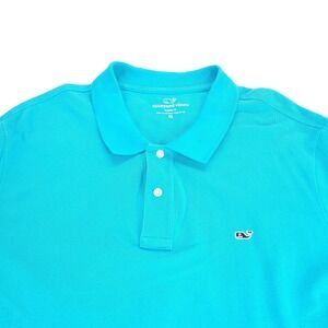 Vineyard Vines Men's XL Bright Blue Performance Polo Logo Short Sleeve Shirt
